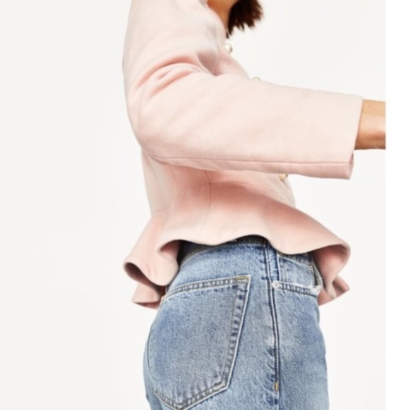 Zara Blush Peplum Pearl Jacket - XS - Picture 6 of 11
